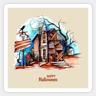 Halloween Spooky House Sticker